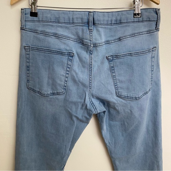 Topman Button Fly Slim Raw Hem Lightwash Blue Denim Jeans - Picture 9 of 14